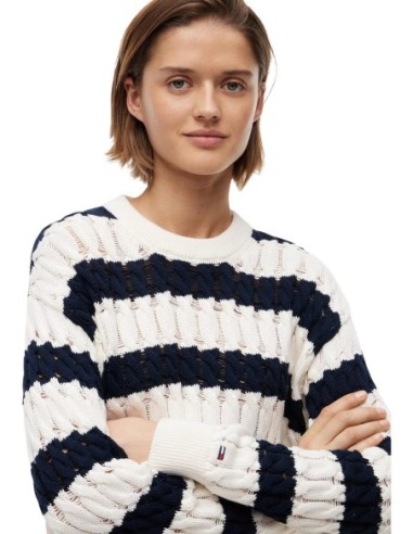 Tommy Hilfiger Jeans pull femme bleu coton | Choixmode