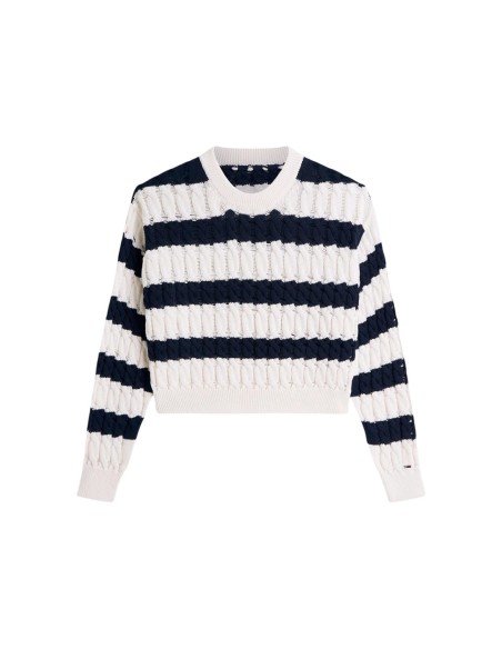 Tommy Hilfiger Jeans pull femme bleu coton | Choixmode