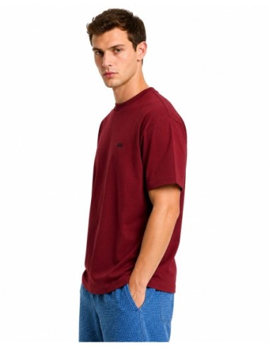 Vans T-shirt homme bordeaux coton confortable | Choixmode