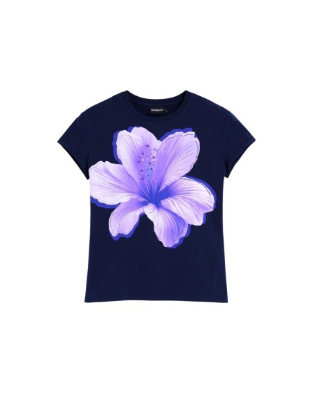 Desigual T-Shirt Femme Bleu Imprimé – Style Casual