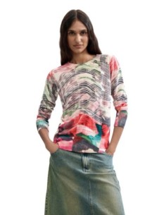 Desigual Pull Femme Rouge Imprimé – Look Original