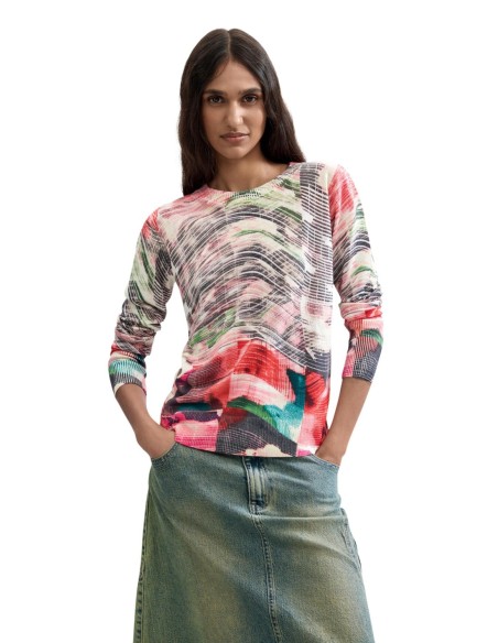 Desigual Pull Femme Rouge Imprimé – Look Original