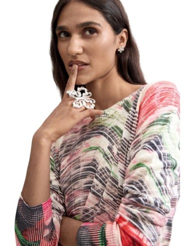 Desigual Pull Femme Rouge Imprimé – Look Original