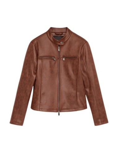 Desigual Veste Femme Marron Col Mao – Style Urbain