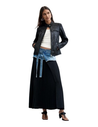 Desigual Veste Femme Noire Col Mao – Chic & Moderne