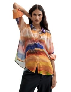 Desigual Blouse Femme Orange Imprimée – Touche de Couleur
