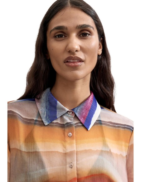 Desigual Blouse Femme Orange Imprimée – Touche de Couleur