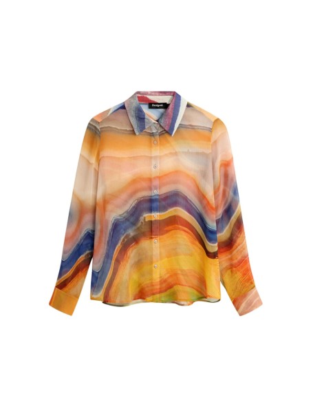 Desigual Blouse Femme Orange Imprimée – Touche de Couleur