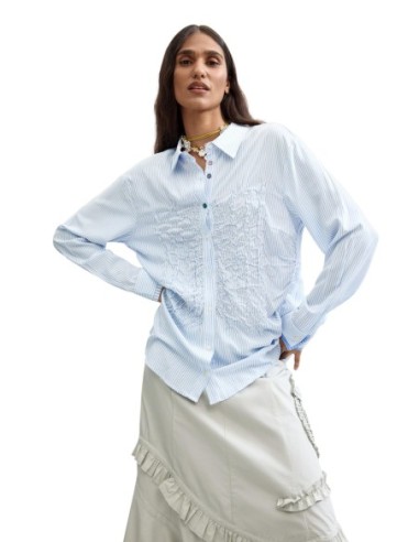 Desigual Chemise Femme Bleu Azur – Style Coloré