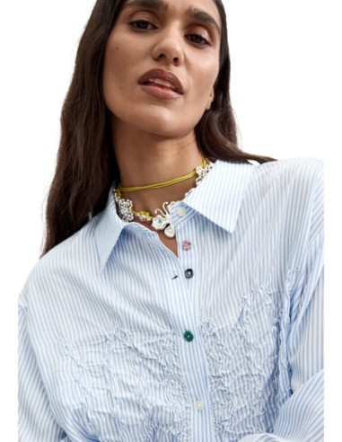 Desigual Chemise Femme Bleu Azur – Style Coloré