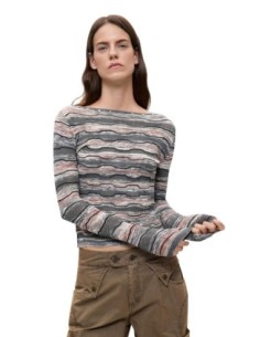 Desigual Pull Femme Gris Col Bateau – Confort Chic