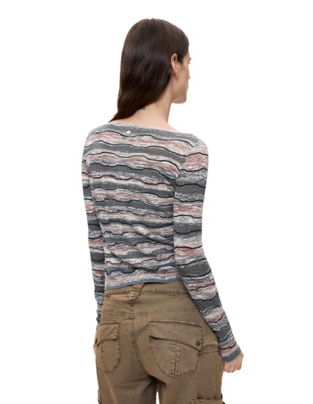 Desigual Pull Femme Gris Col Bateau – Confort Chic