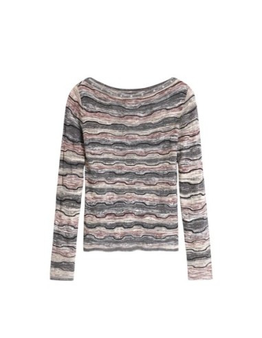 Desigual Pull Femme Gris Col Bateau – Confort Chic