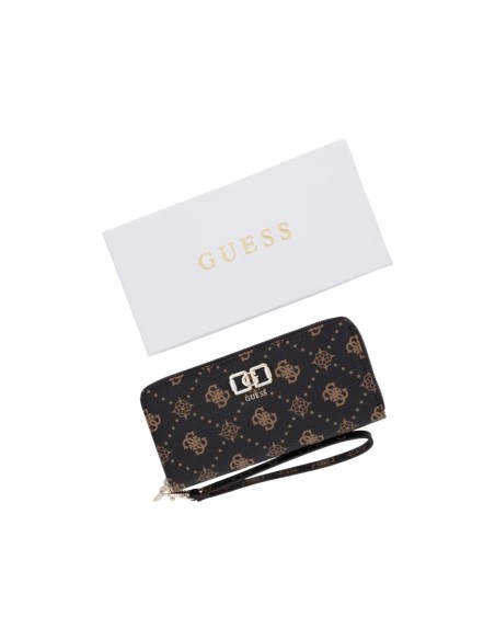 Guess Portefeuille Femme Marron Logo – Format Medium