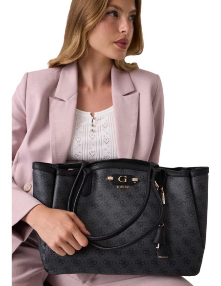 Guess Sac Femme Gris Logo Tissu – Grand Format Moderne