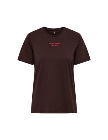 Only T-Shirt Femme Marron Imprimé – Style Casual
