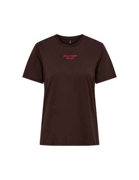 Only T-Shirt Femme Marron Imprimé – Style Casual