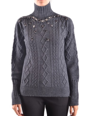 Pinko Pull Femme Gris Col Montant – Moderne & Chaud