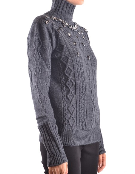 Pinko Pull Femme Gris Col Montant – Moderne & Chaud