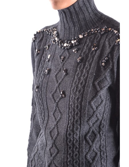 Pinko Pull Femme Gris Col Montant – Moderne & Chaud