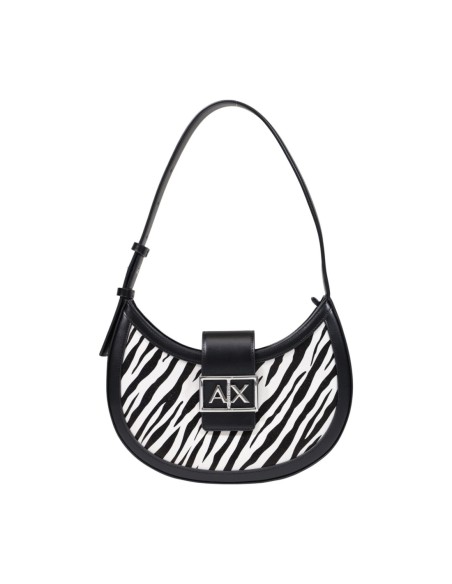 Sac bandoulière noir femme Armani Exchange imprimé