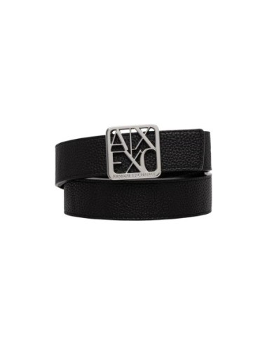 Ceinture satinée Armani Exchange noir femme – Sobriété chic