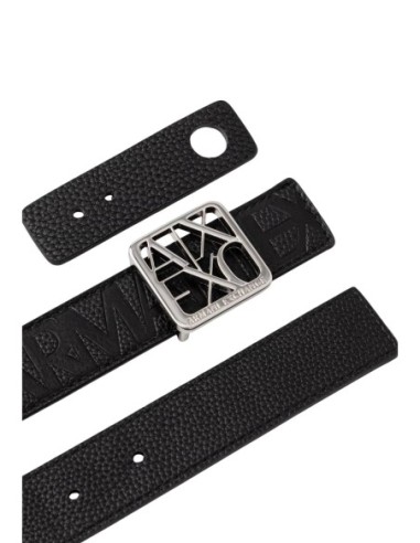 Ceinture satinée Armani Exchange noir femme – Sobriété chic