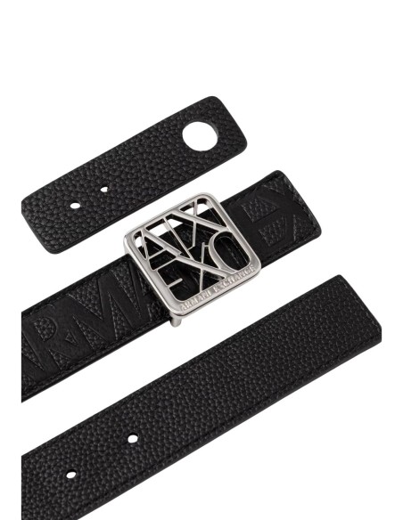 Ceinture satinée Armani Exchange noir femme – Sobriété chic