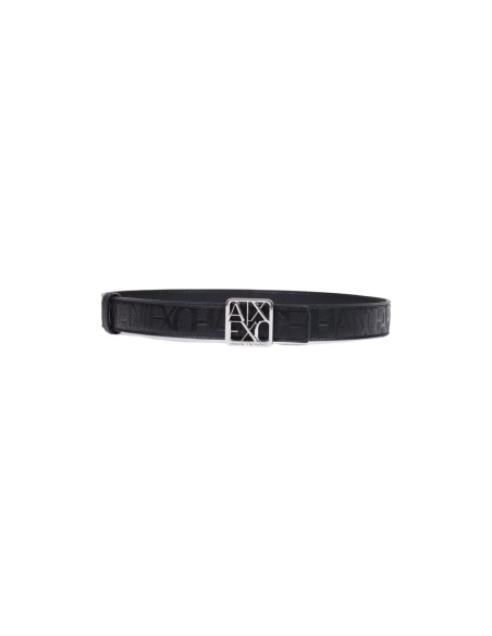 Ceinture satinée Armani Exchange noir femme – Sobriété chic