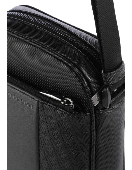 Sac bandoulière noir homme Armani Exchange moleskine