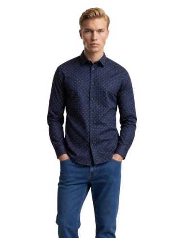 Chemise géométrique Armani Exchange bleu homme – Élégance moderne
