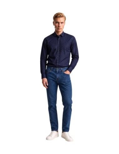 Chemise géométrique Armani Exchange bleu homme – Élégance moderne