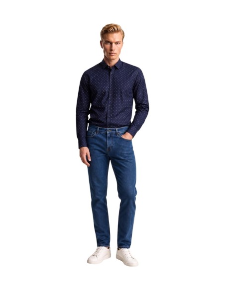 Chemise géométrique Armani Exchange bleu homme – Élégance moderne