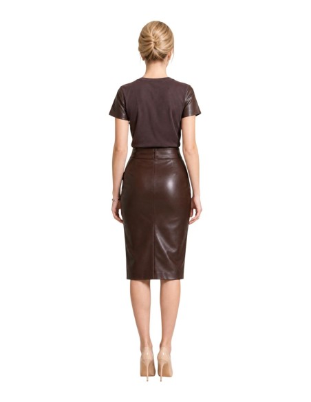 T-shirt moleskine Armani Exchange marron femme – Style texturé