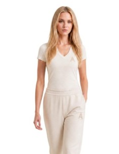 T-shirt Armani Exchange beige femme – Style épuré