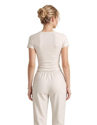 T-shirt Armani Exchange beige femme – Style épuré