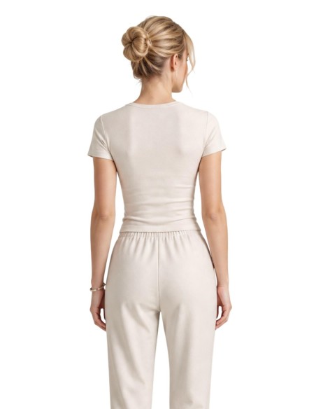 T-shirt Armani Exchange beige femme – Style épuré