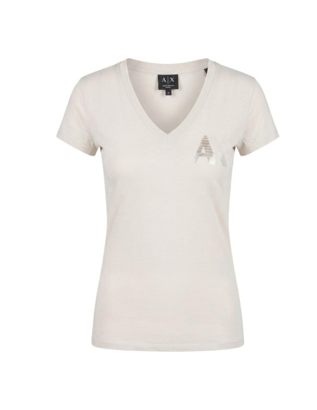 T-shirt Armani Exchange beige femme – Style épuré