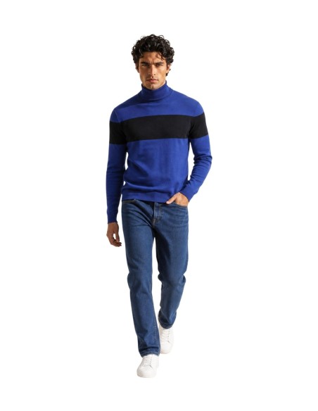 Pull col montant Armani Exchange bleu homme – Style contemporain