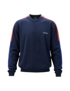 Pull coton Armani Exchange bleu homme – Style essentiel