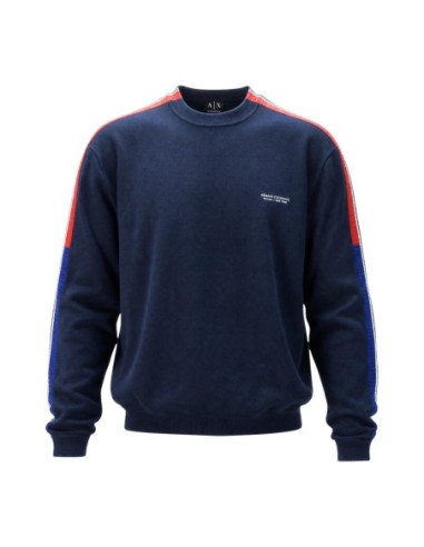 Pull coton Armani Exchange bleu homme – Style essentiel