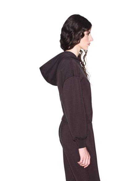 Sweat marron femme Armani Exchange zippé
