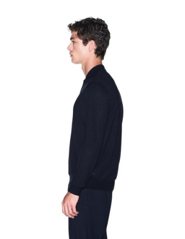 Pull maille structurée Armani Exchange bleu homme – Style moderne