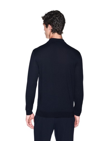 Pull maille structurée Armani Exchange bleu homme – Style moderne