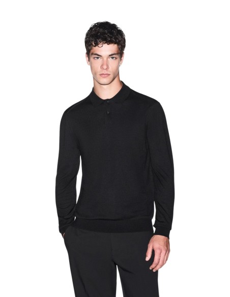 Pull maille fine Armani Exchange noir homme – Élégance intemporelle