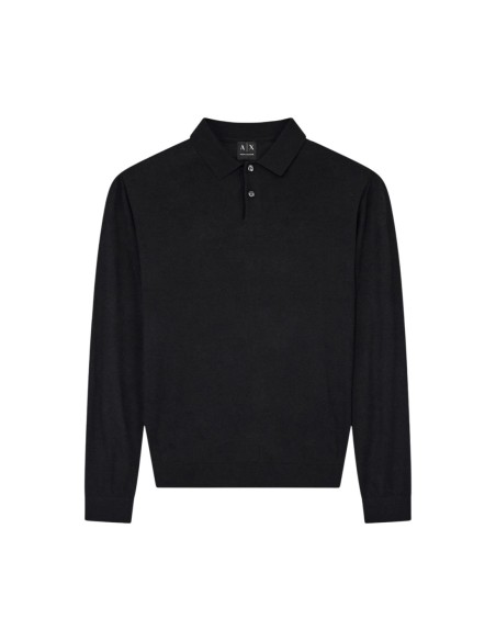 Pull maille fine Armani Exchange noir homme – Élégance intemporelle