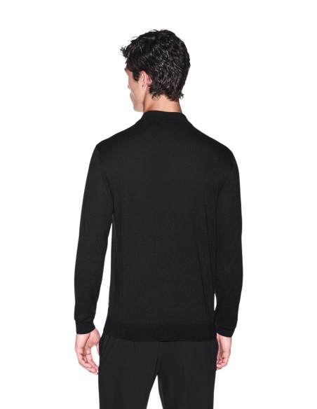 Pull maille fine Armani Exchange noir homme – Élégance intemporelle
