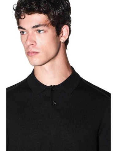 Pull maille fine Armani Exchange noir homme – Élégance intemporelle