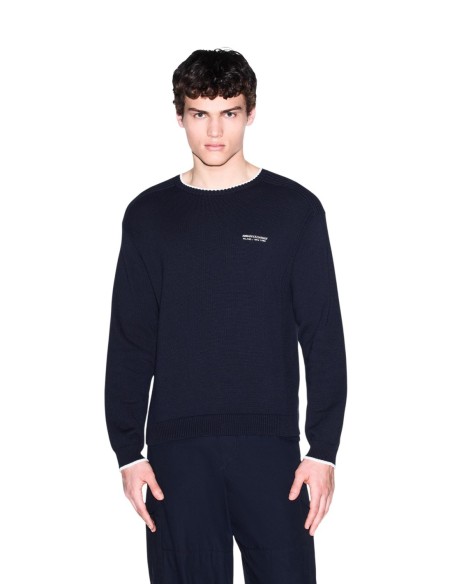 Pull léger Armani Exchange bleu homme – Style essentiel