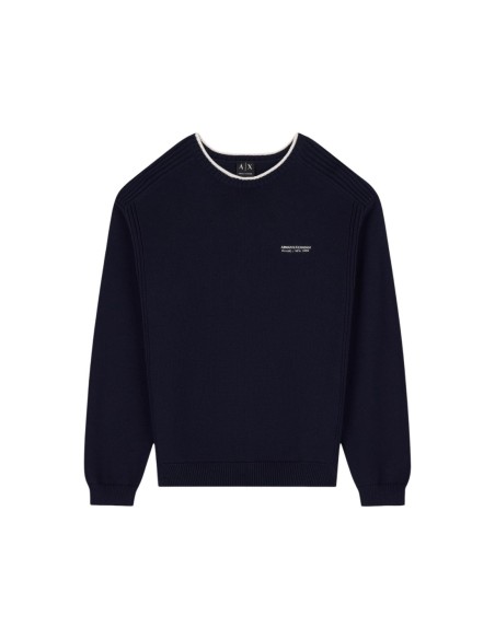 Pull léger Armani Exchange bleu homme – Style essentiel
